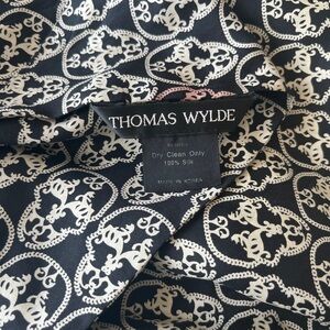Thomas Wylde Black and White Silk Scarf